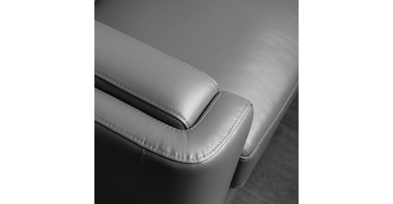 Elm Leather 2-Seater Sofa Collection, Steel